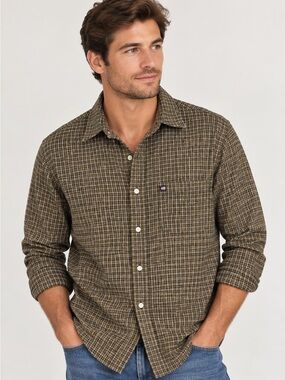 Polo Ralph Lauren Jeans Co. L Houndstooth Plaid Button Front Shirt